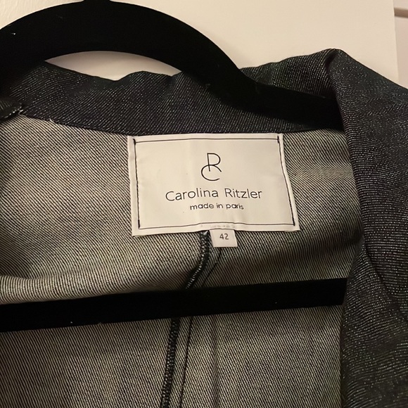 V Neck Denim Jumpsuit NWOT - Picture 4 of 5